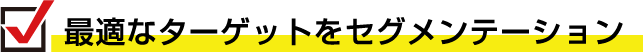 適なターゲットをセグメンテーション