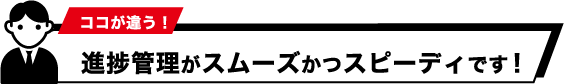 進捗管理がスムーズかつスピーディです！