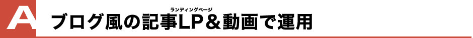 ブログ風の記事LP&動画で運用